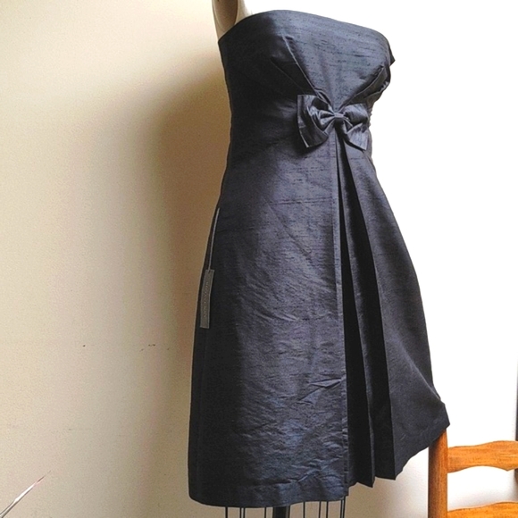 NWT'S Ann Taylor Black Tie Event Short Dupioni Silk Dress XS/S - Picture 3 of 16
